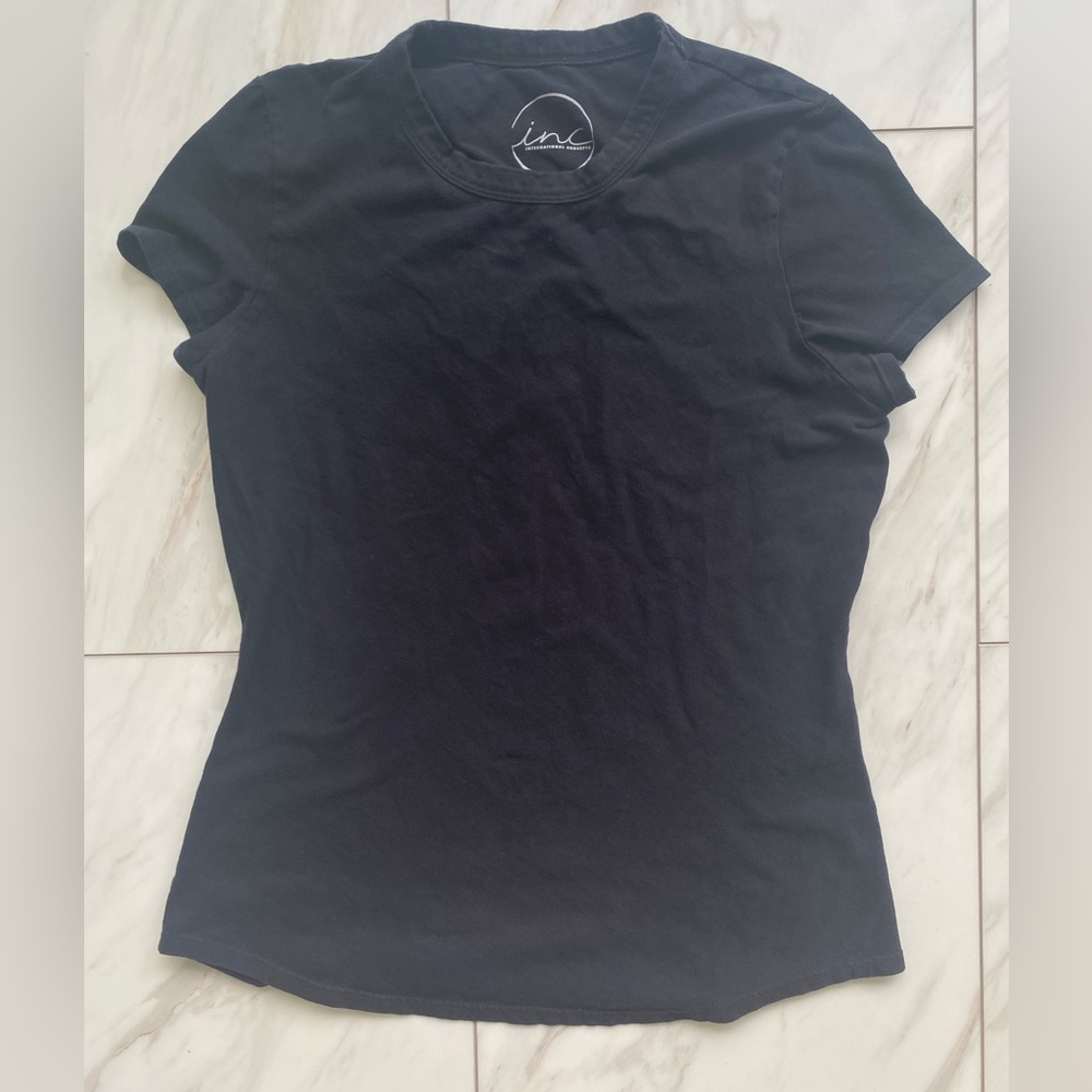 Black short sleeve top by INC